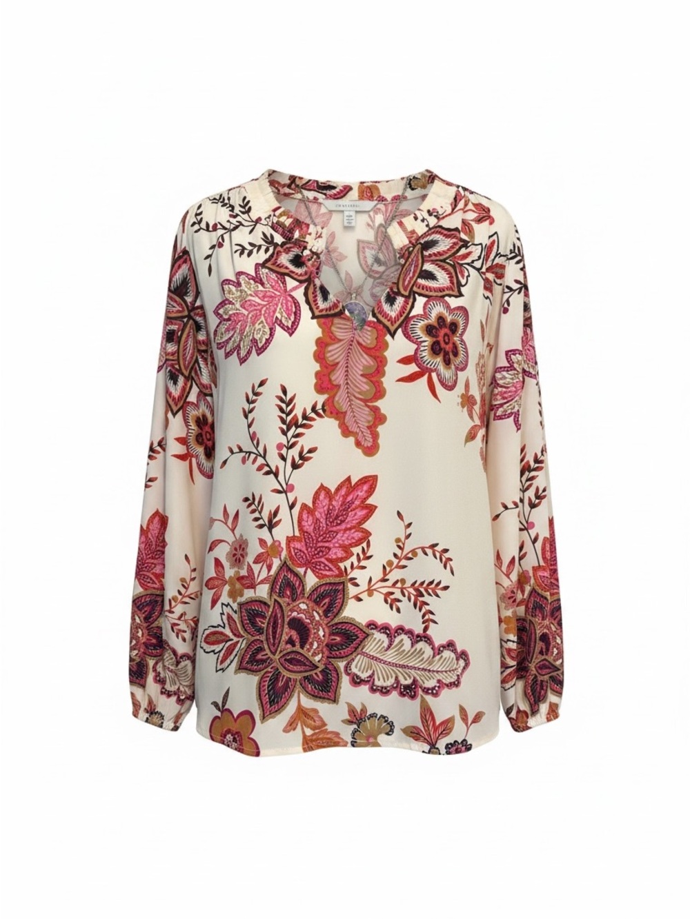 Loft PetiteFloral V-Neck Long-Sleeve Blouse